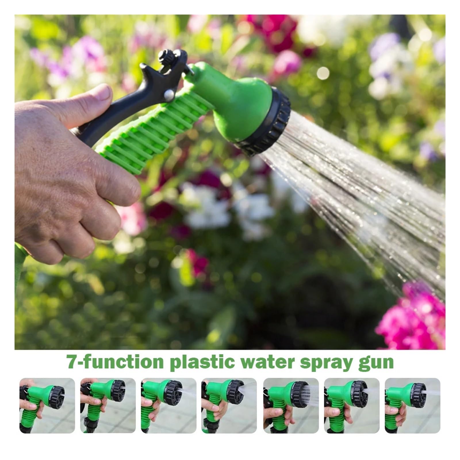 manguera de jardín, tubería de agua de manguera de Kit de carrete de manguera de jardín de alta resistencia for riego de jardín, manguera for lavado de autos, pistola de agua de alta presión y estante