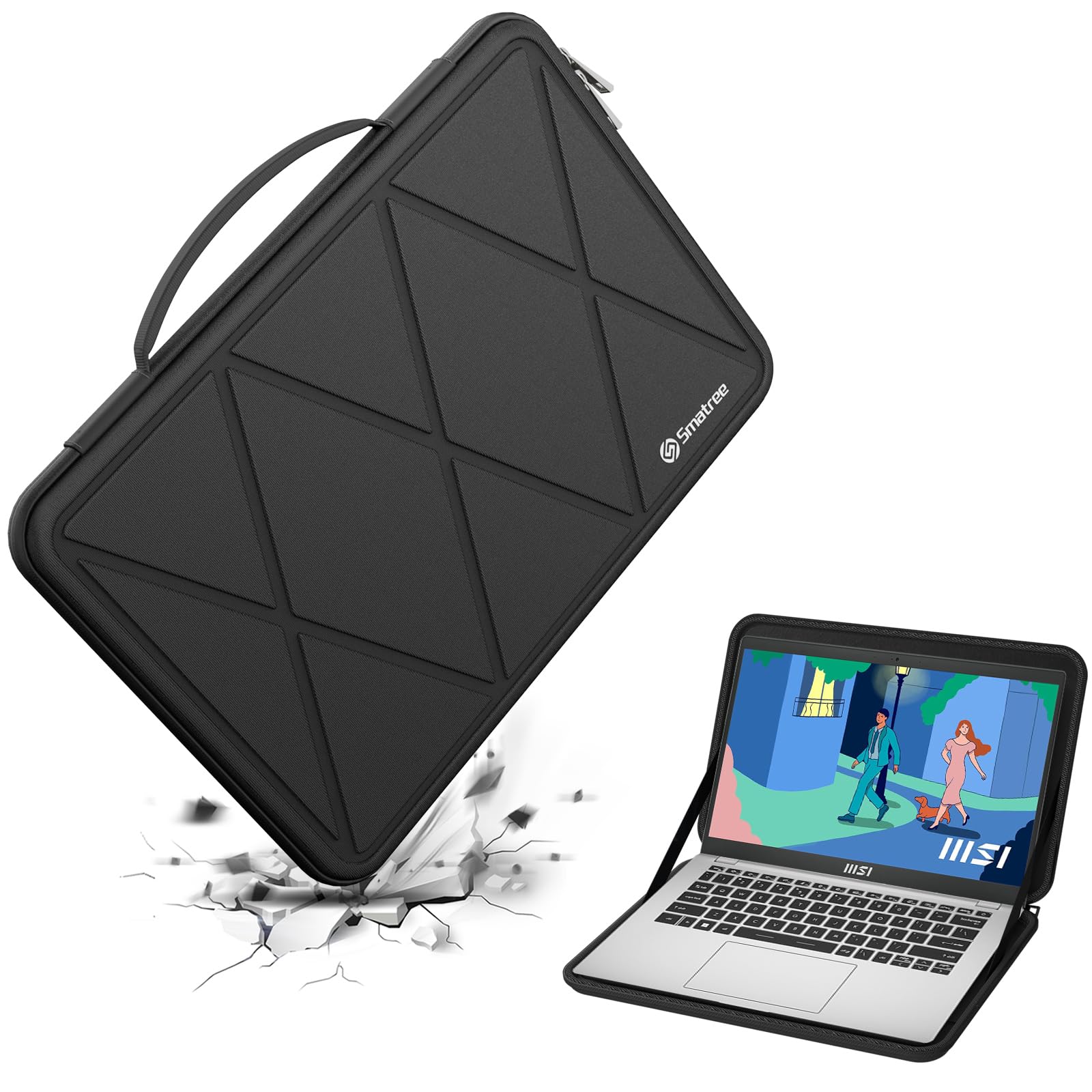 Smatree Hard Eva Schutzhülle Tasche Kompatibel für 14Zoll MSI Modern 14 C7M-048US/C7M-049US/C7M-080US/C11M-208US/C11M-207US/C11M-206US/C11M-205US Laptop Wasserdicht Tasche(X8278)