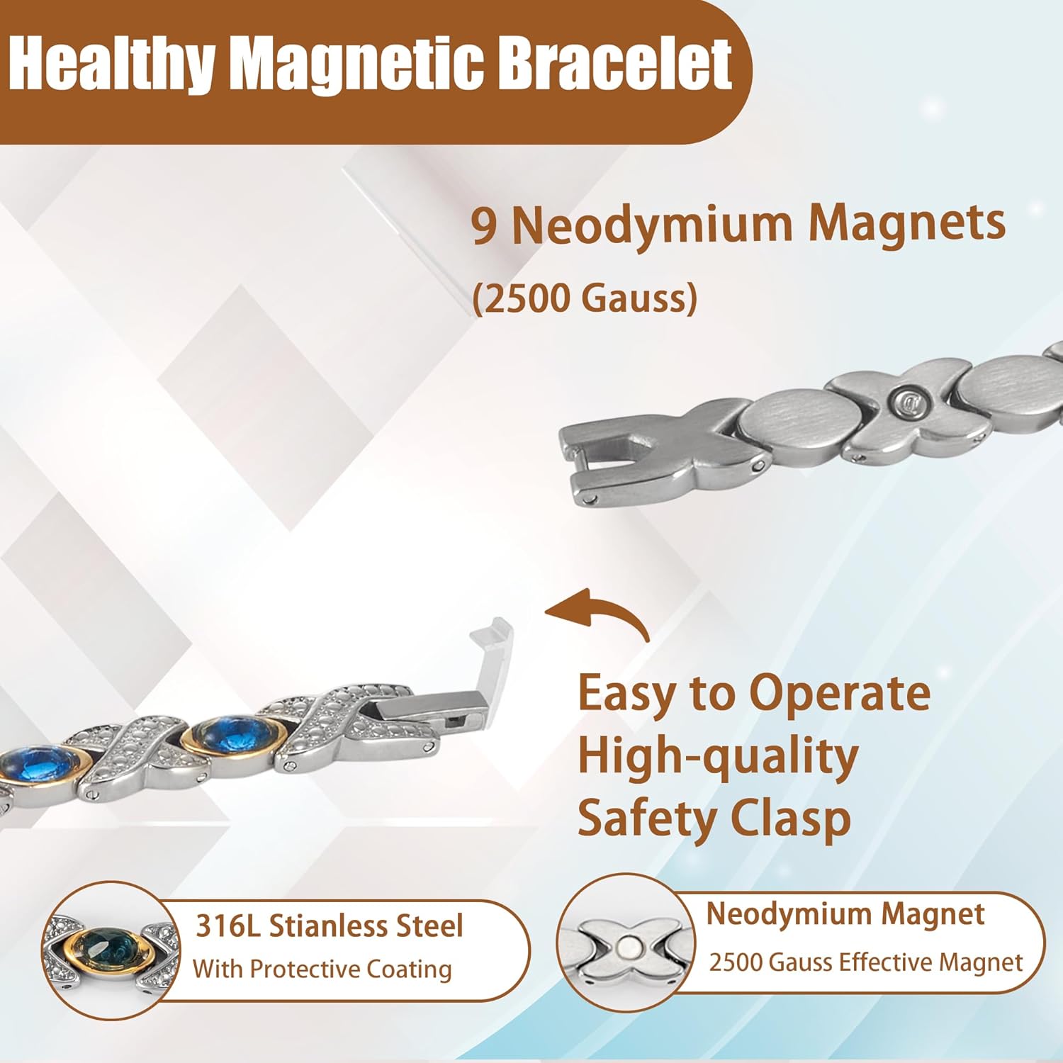 MagVIVACE Magnetic Therapy Stainless Steel Bracelet Greece Ubuy