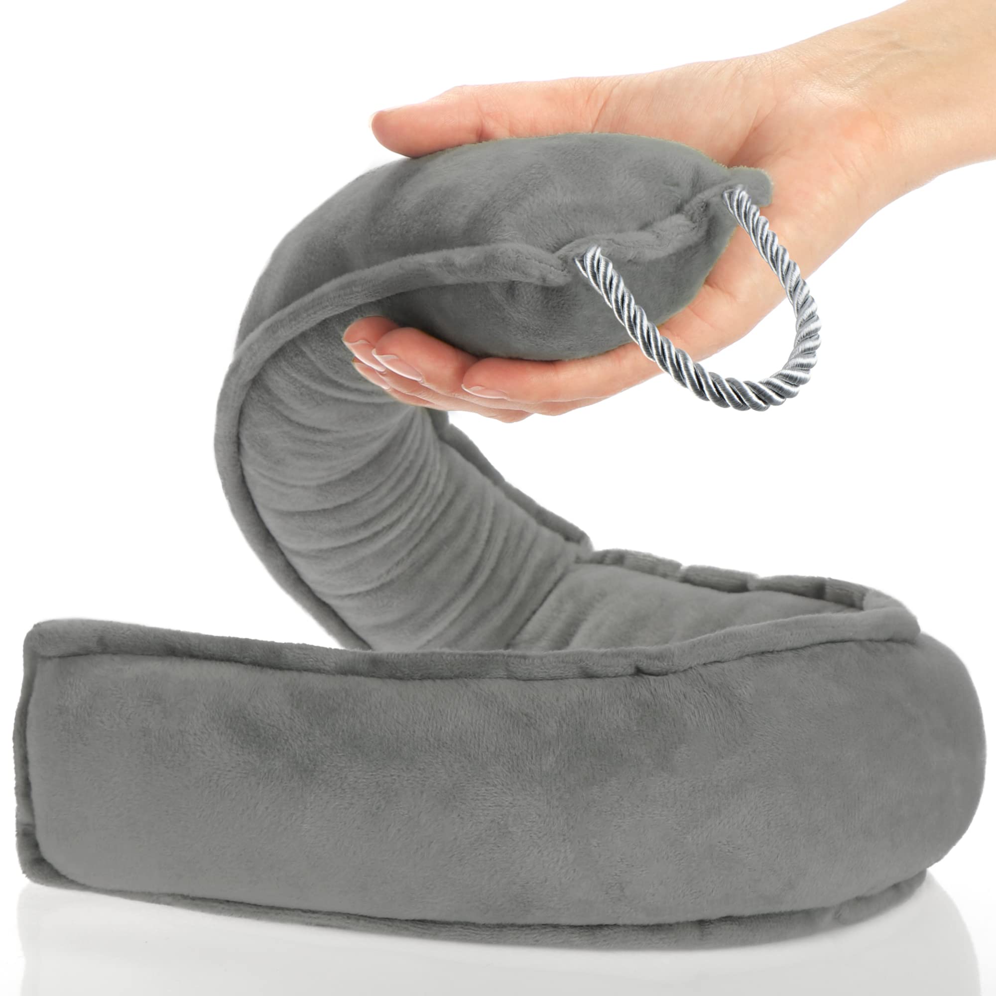 COM-FOUR® paraspifferi, paravento extra pesante con cordino, efficace paraspifferi, buona tenuta contro correnti d'aria e perdita di calore, zerbino (Grigio scuro)