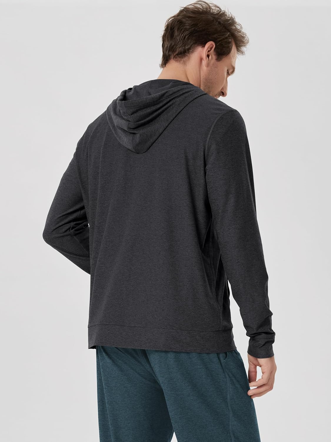 ODODOS Men's Full-Zip Hoodie - odSTRATUM Tech Ultra Soft Outfit UPF 50+ Performance Hooded Jacket with Pockets