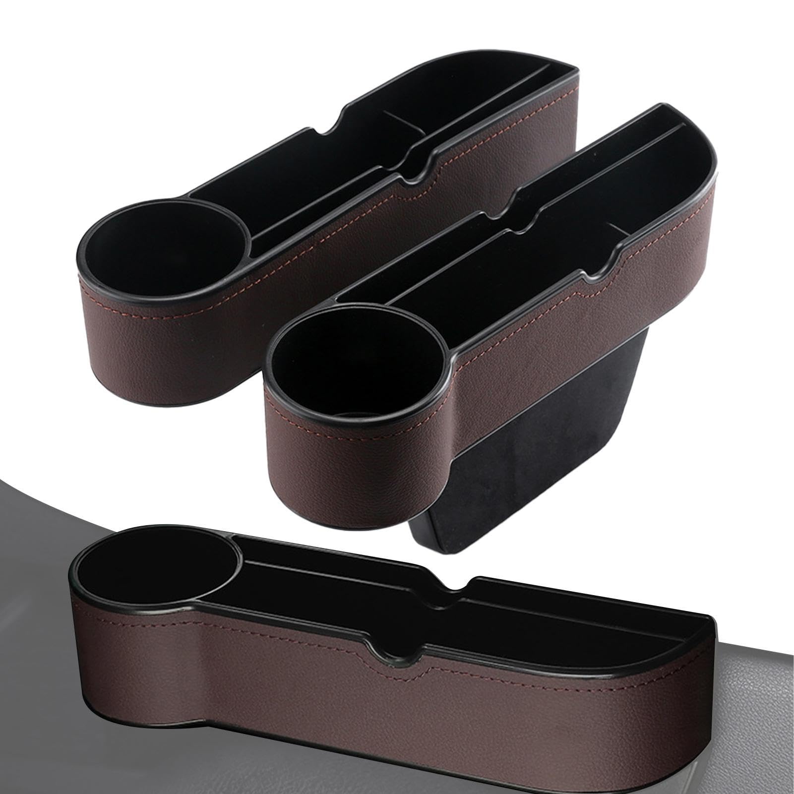 Remplissage lateral de siege auto anti-chute en cuir noir de qualite