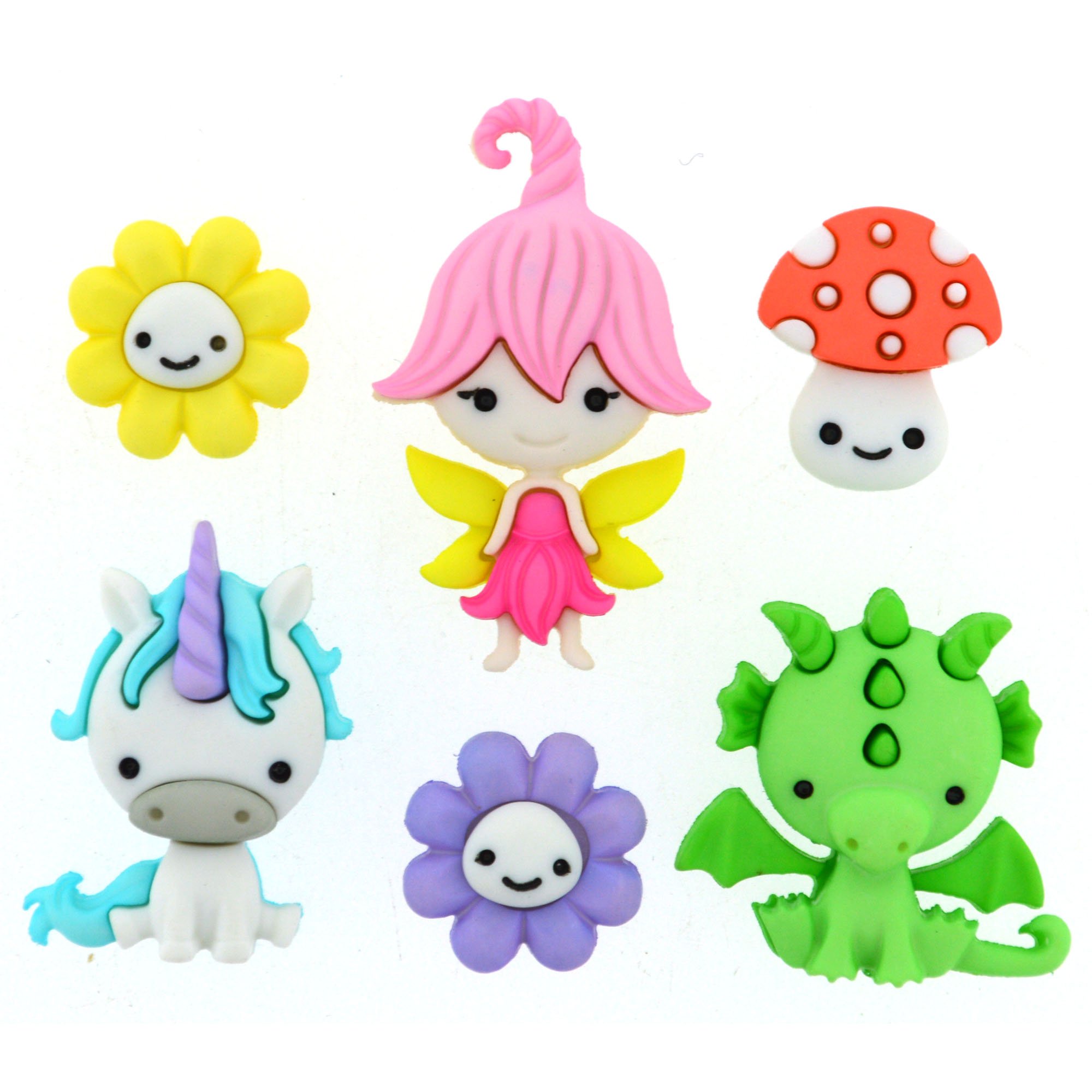 Jesse James Buttons, Dress It Up, FAIRIES WELCOME pkg Craft Sewing Buttons