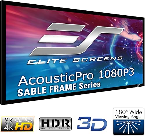 Miniatura 4 de Elite Screens Serie ezFrame, Pantalla de proyección de cine en casa de marco fijo AcousticPro1080P3