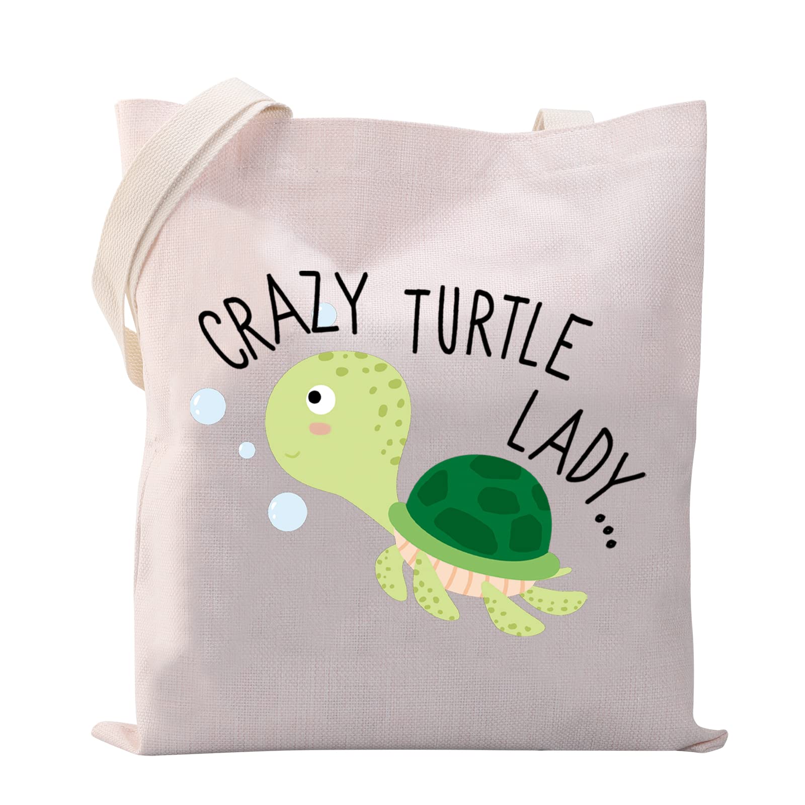 MYSOMYTurtle Tote Bag Sea Turtle Gifts for Turtle Lovers Crazy Turtle Lady Tote Bag Turtle Girls Gift Sea Animal Lover Gifts (Crazy Turtle Lady TB)