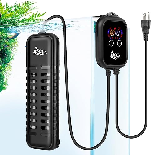 AQQA Calentador de acuario de 500 W para tanque de peces de 66 a 135 galones, calentador sumergible de vidrio de cuarzo para acuario, termostato