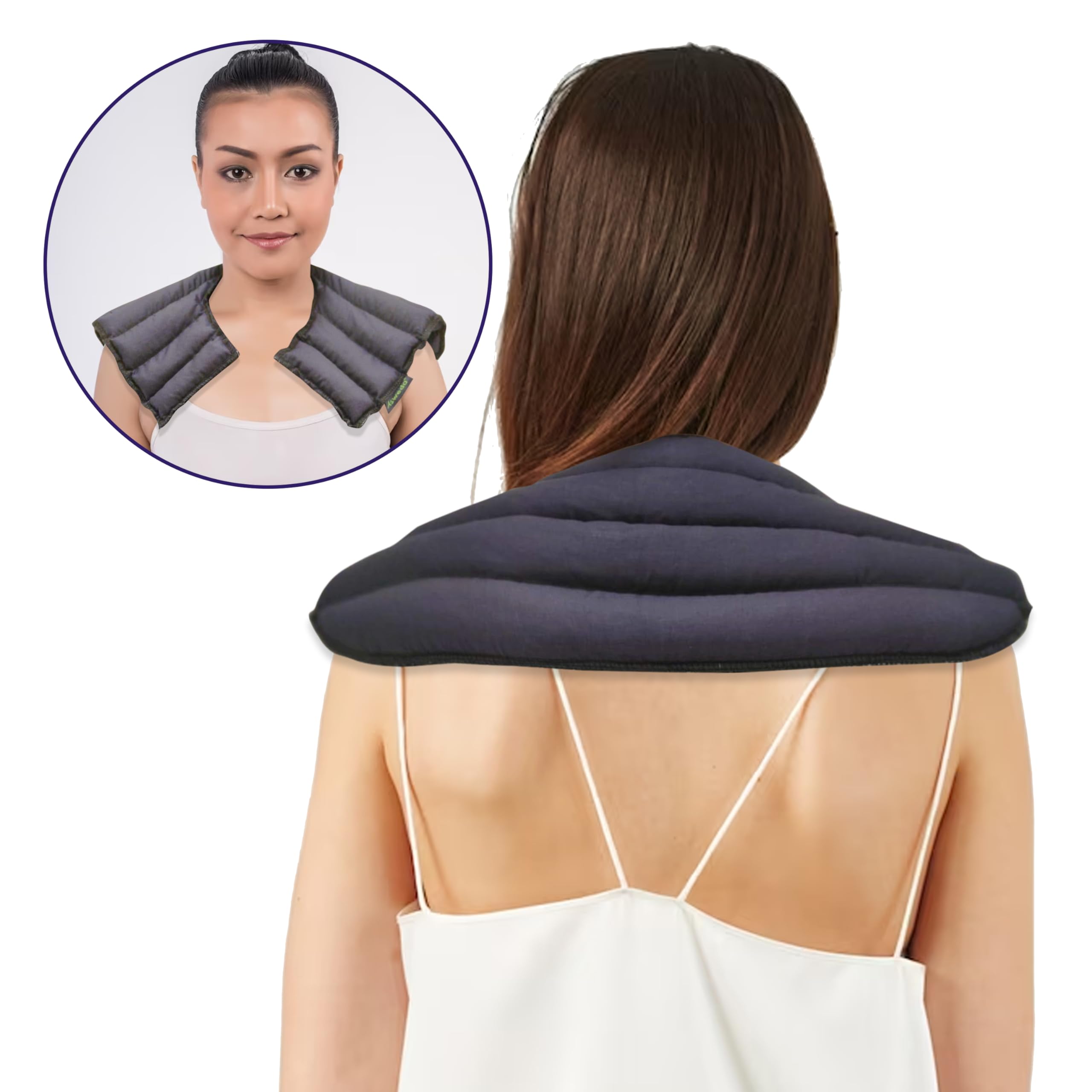 Asweda Hot & Cold Bags Shoulder Pain Relief Wheat Heat Pack | Microwaveable Hot Cold Therapy Pad for Neck, Upper Back, Muscle, Joint, Swelling, Injury & Relaxation | Reusable Natural Heating Ice Compress (Blue) — Amazon image 7