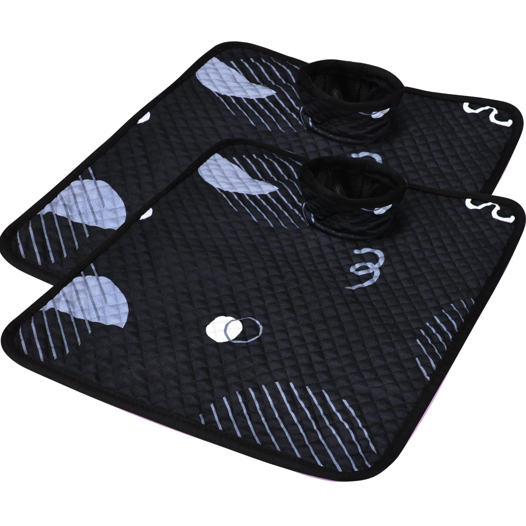 Babepets Car Seat Protector for Potty Training, 2 Pack Waterproof CarSeat Liner Toilet Training for Baby Infant Toddler, Dry Seat Piddle Pads Cover for Strollers (Geometric Black)