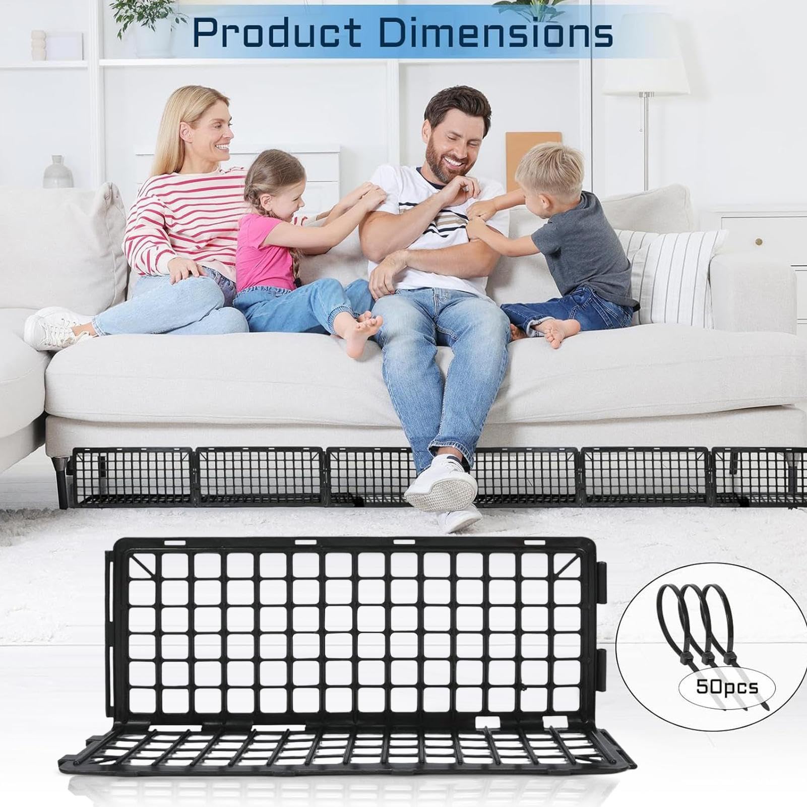 Under Furniture Blocker – Set di barriera giocattolo per interni, protezione per animali, per camera da letto, soggiorno, camper, casa, sale da pranzo, sicurezza per bambini e animali domestici