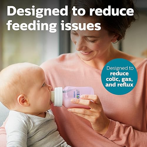 Miniatura 2 de Philips AVENT - Biberón anticólicos con ventilación AirFree 266 mililitros rosa SCY70314 4 unidades