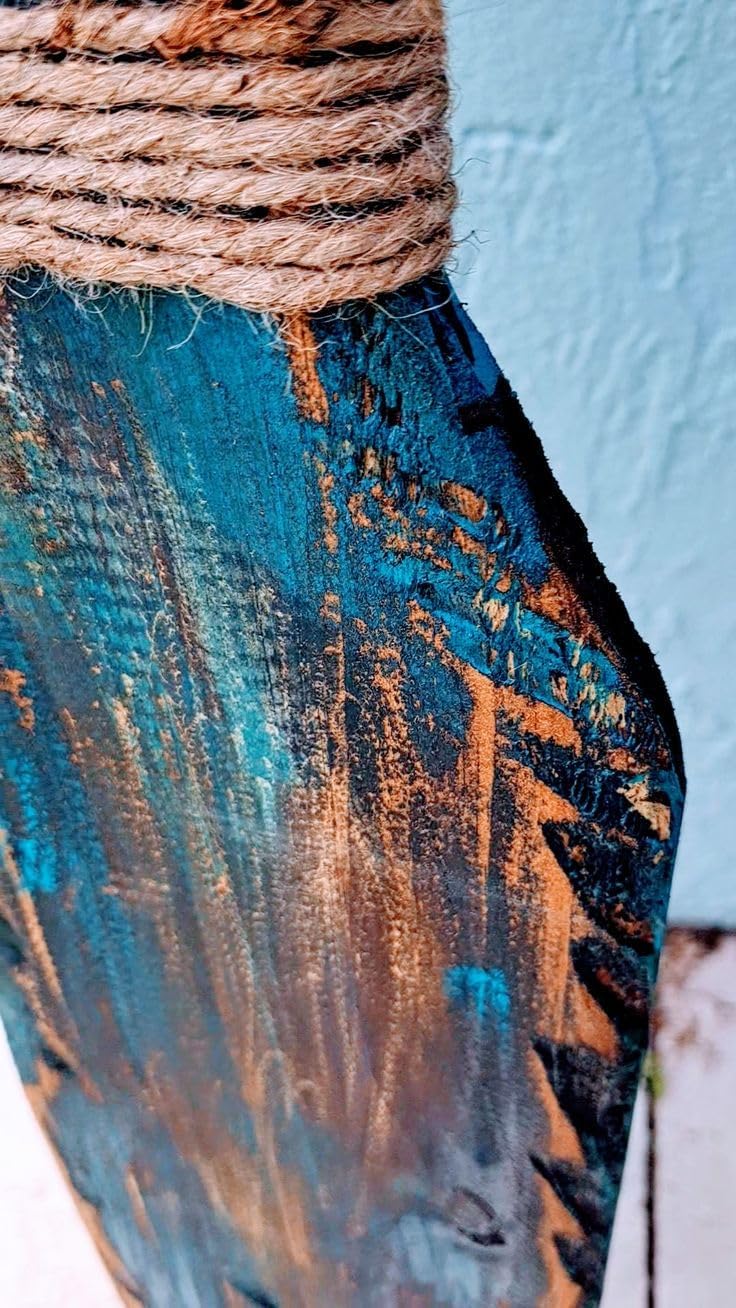 Painted Paddles Coastal Art Rustic oars, Wall Art Paddles Unique Blend of Coastal Colors Solid Wood, Beach House Handcrafted Beach Wall Hanging