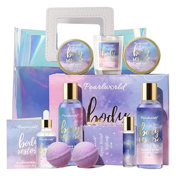 Mothers Day Gift, Spa Kit for Women, 12 Pcs Luxury Bath Skin Care Shower Bath Set, Spa Gift Sets with Reusable Bag, Bath Bomb, Christams Birthday Gifts for Teen Girls, Her, Mom