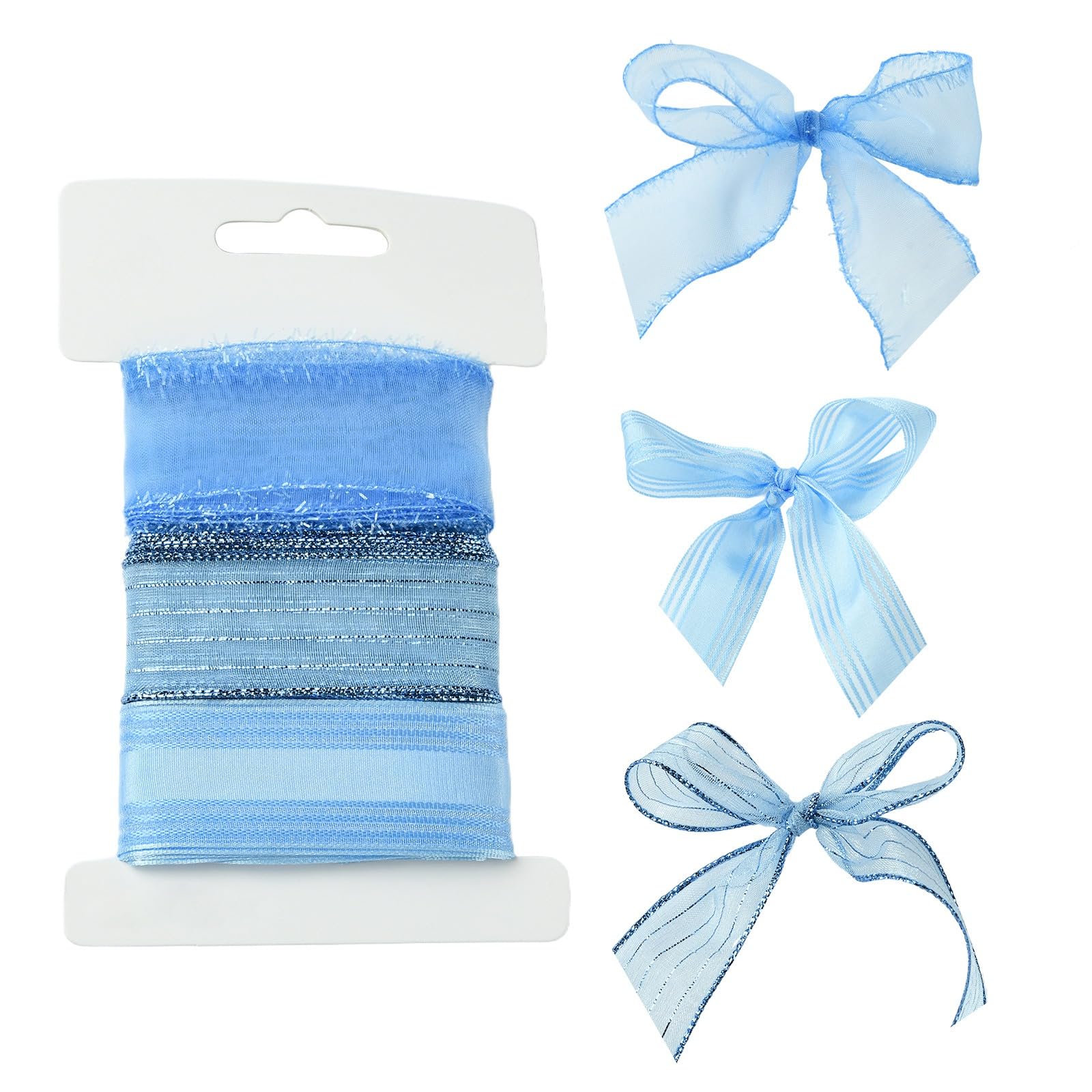 Nastro In Chiffon Blu Reale - 3 Stili, Larghezza 25 Mm, 9 Metri Totali, Per Regali, Matrimoni, Decorazioni Fai-da-te