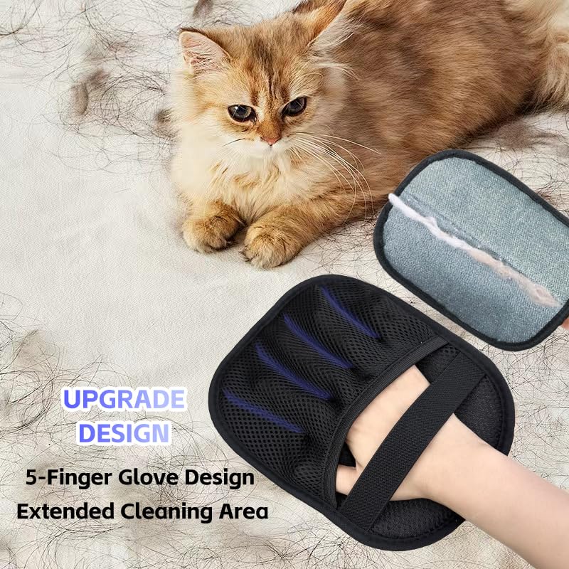 Image of Valentines Day Gifts 2 Packs Pet Hair Removal Glove,Pet Hair Remover for Cat & Dog,New Upgraded Electrostatic Gloves Pet Hair,Reusable Electro Static Pet Hair Remover Electrostatic Gloves