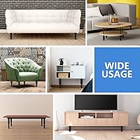 Vista 6 de 4 patas ajustables para muebles, de 5.9 a 9.8 pulgadas, metal para gabinete, sofá, cama y mesa, color negro