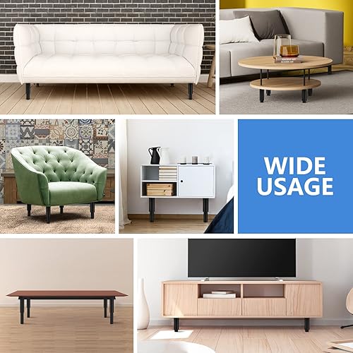Miniatura 6 de 4 patas ajustables para muebles, patas de gabinete de altura ajustable, patas de sofá de 7.08 a 13 pulgadas, patas de metal para muebles, patas de