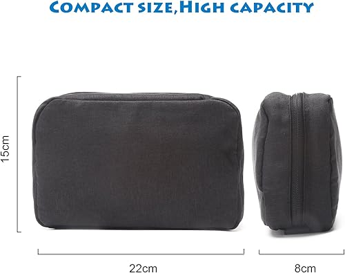 Miniatura 5 de Neceser colgante de lona  Estuche de viaje compacto  Organizador de cosméticos  Kit de higiene de cuidado personal  Bolsa de accesorios de baño