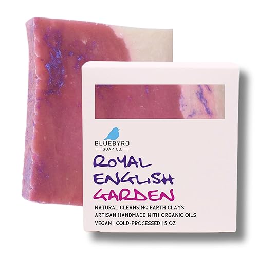 Bluebyrd Soap Co. English Royal Gardens - Jabón en barra para mujer, aromas florales de gardenia, jazmín y plumeria, barras de jabón hechas a mano