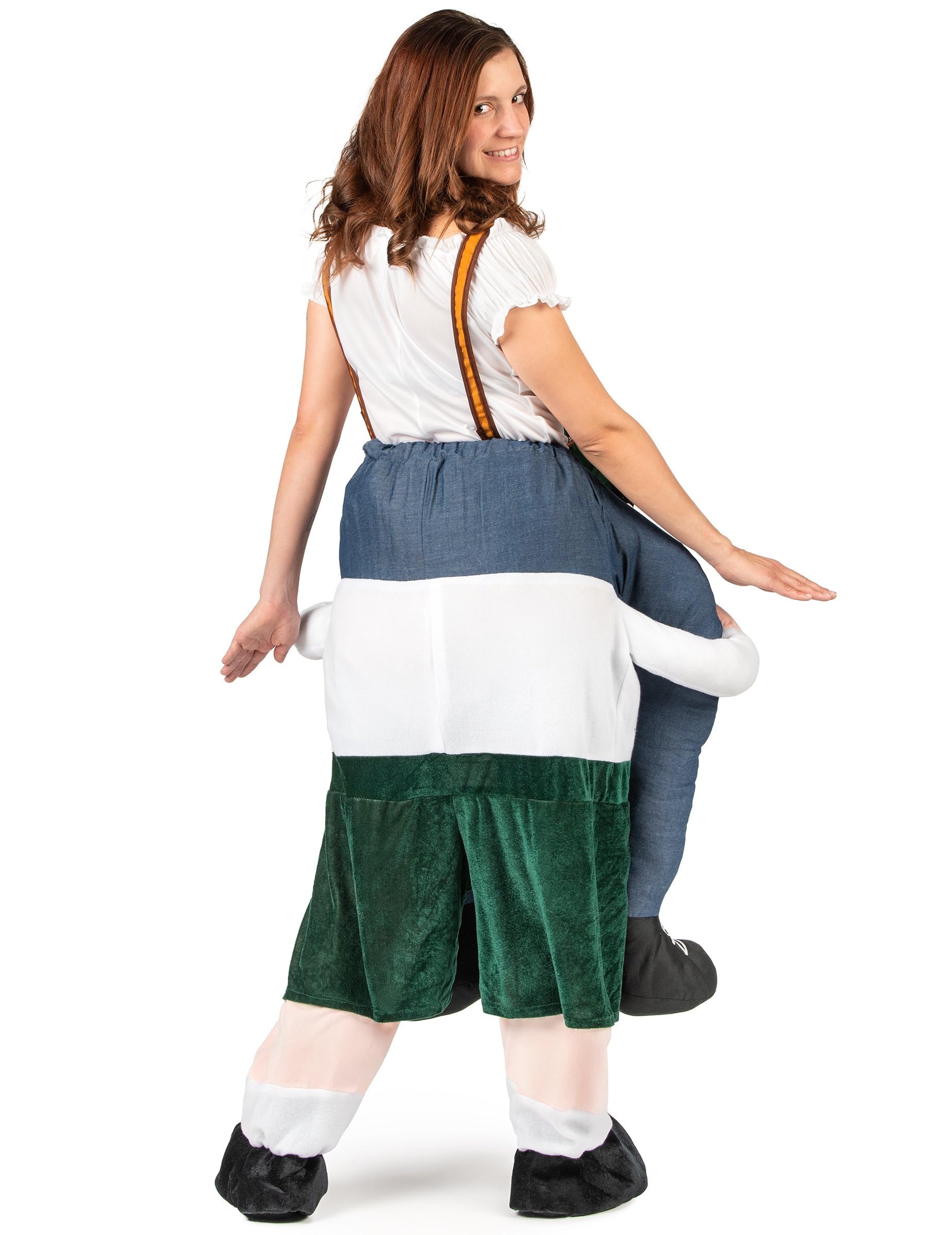 Kostüm Mann auf dem Rücken eines Bayern grün-blau - Grün