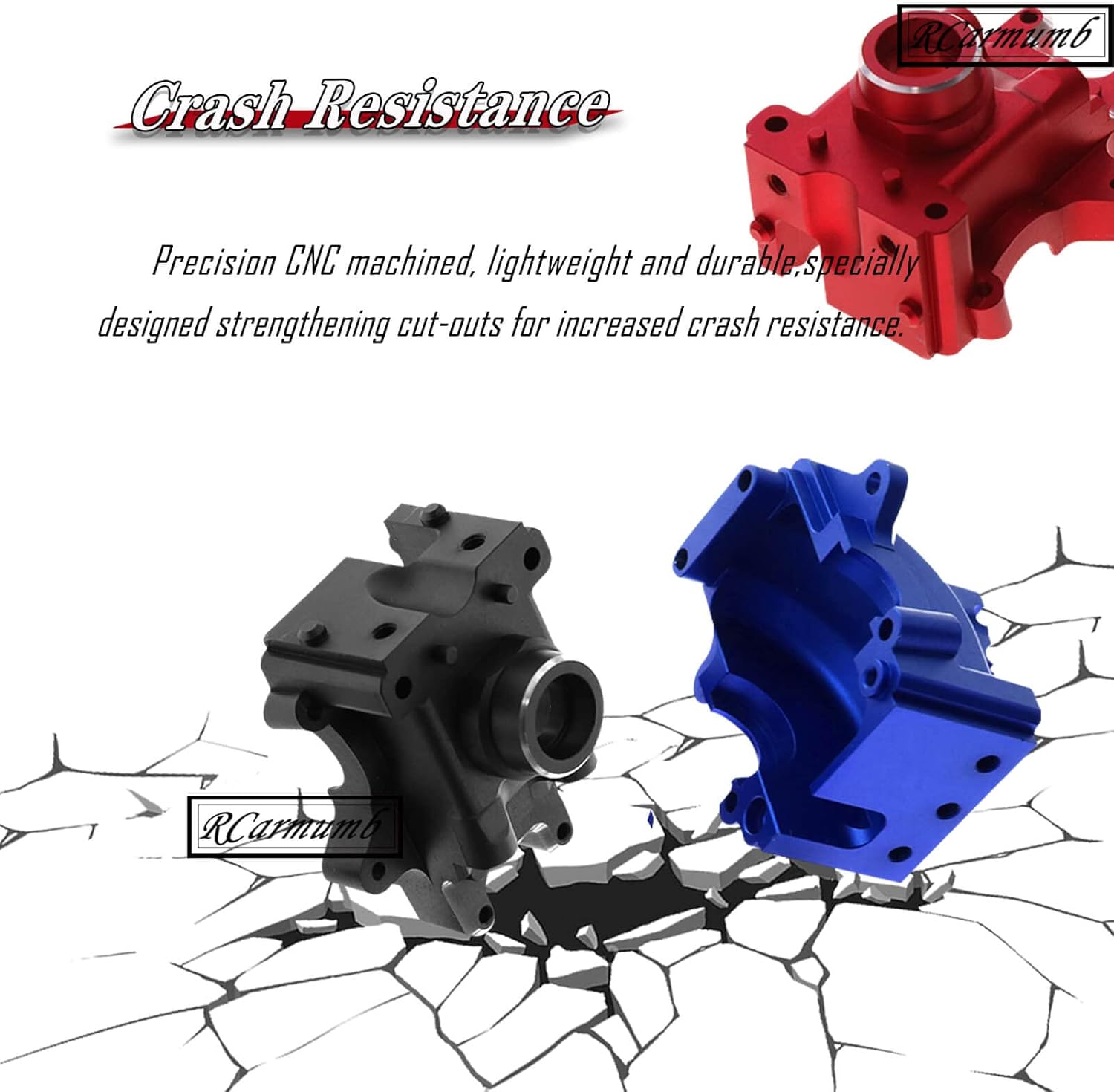 Gear Box Upgrades Part for 1/8 Sledge 4WD,Aluminum Front Rear Universal Gear Box Housing, RC Alloy Gearbox Hops up for Sledge Monster Truck RC Car #95076-4,Replace #9529, Red （1 Set