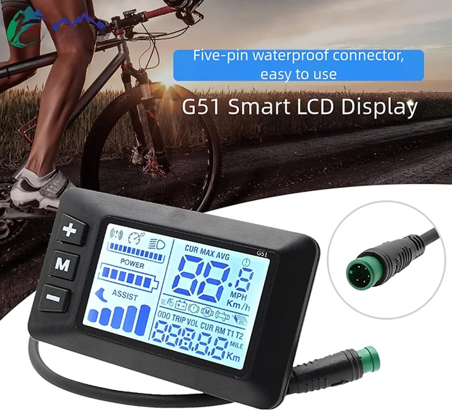 G51 LCD Speedometer Suitable for Electric Scooters and Bike with 24V 36V 48V Voltages Compatibility and Design Cycle LCD Speed Meter