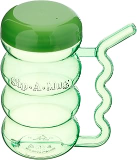 Sammons Preston Small Cup with Built-In Straw, 13 oz. Sippy Cup with Secure Lid and Handle for Spill Prevention, Spillproof Mug with Fun Straw for Kids, Elderly, Disabled, and Handicapped