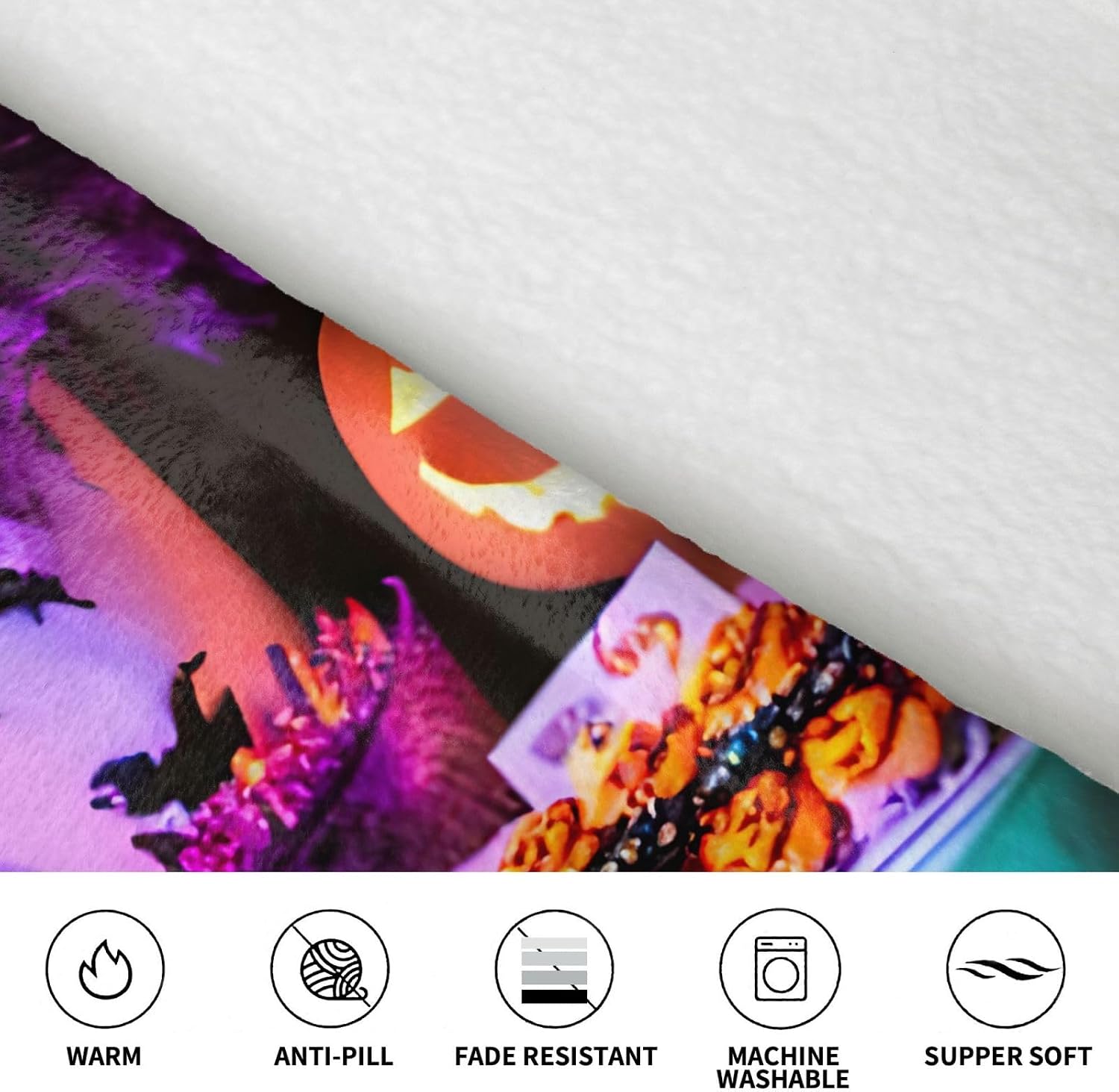 Halloween Carnival Party Print Oversized Blanket Hoodie, Wearable Blanket Hooded,Hooded Pullover With Pocket