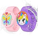 Waterproof Air tag Bracelets for Kids (2 Pack) - Soft Silicone Hidden Air tag Wristband - Lightweight GPS Tracker Holder Compatible with Apple Airtag Band for Child