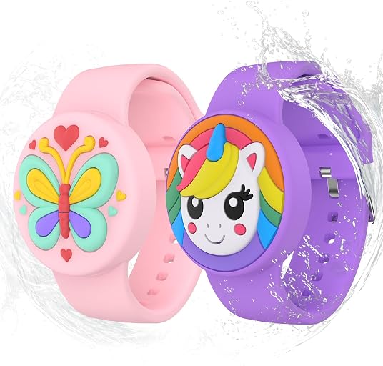 Waterproof Air tag Bracelets for Kids (2 Pack) - Soft Silicone Hidden Air tag Wristband - Lightweight GPS Tracker Holder Compatible with Apple Airtag Band for Child