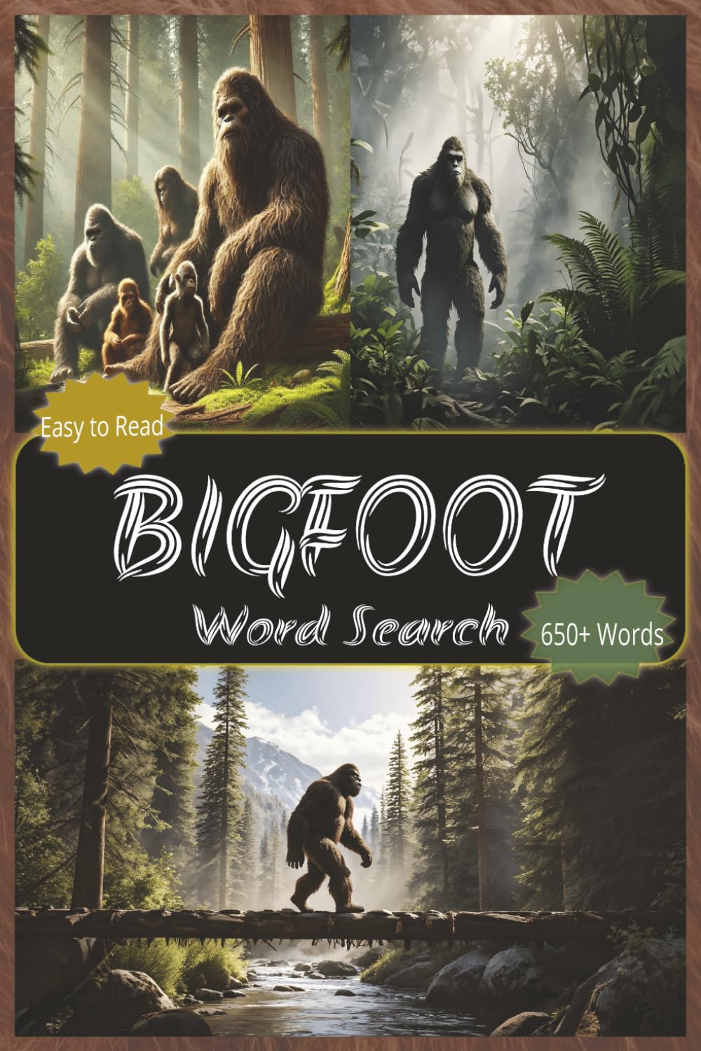 Bigfoot Word Search Puzzle Book | Easy To Read | 650+ Words: About Bigfoot, Sasquatch, Yeti and More | 6x9” | 50+ Puzzles … Gift For Vacations, Holidays and Wait Times