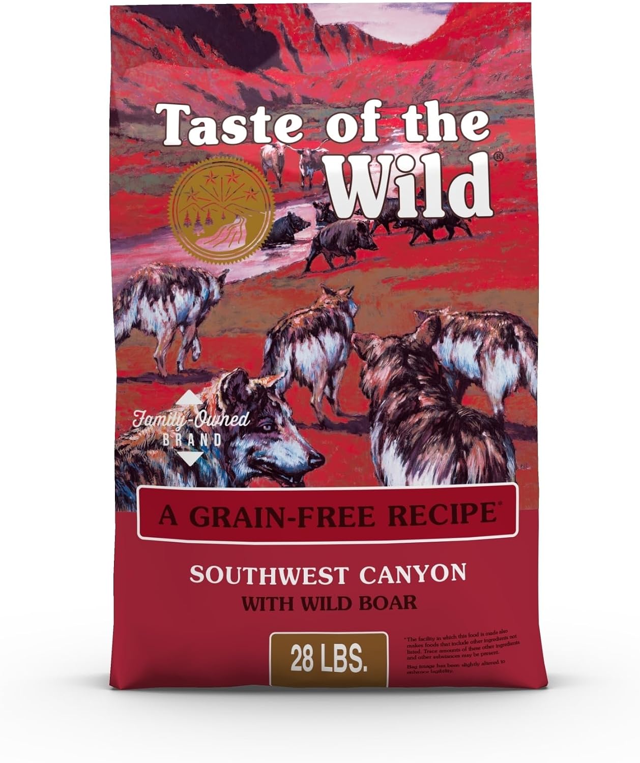 Taste of the Wild Southwest Canyon Canine dog food bag, wild boar recipe, 28 lb