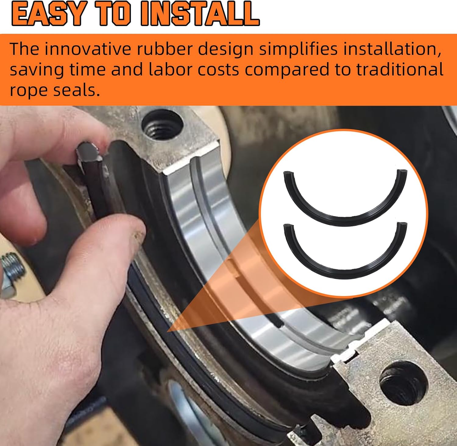 Motoparty 4519S Rear Main Seal Set for Chevrolet GMC 1956-1963 235/261 CID Engines Premium Rubber Best Gasket Replacement Part Number