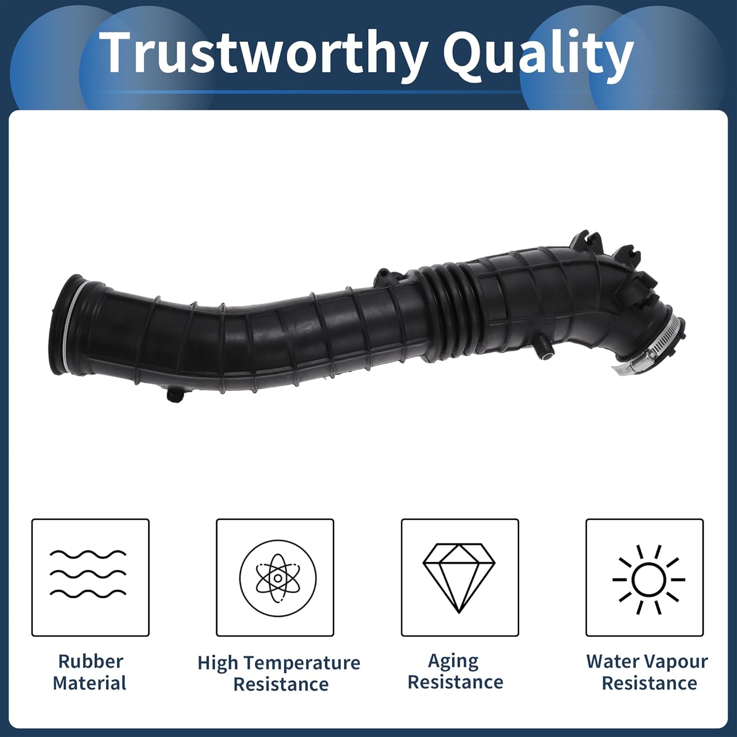 Engine Air Intake Hose for Honda Accord L4 2.2L 1994-1997 Air Intake Duct No.696-149 Rubber 1 Pc Clamp
