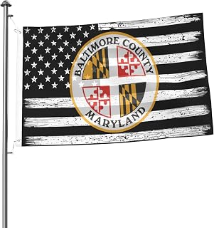 Double Sided US And Seal Of Baltimore County, Maryland Flag 2x3 Ft Outdoor Durable Holiday Yard Decoration Flags 2by3 Banner