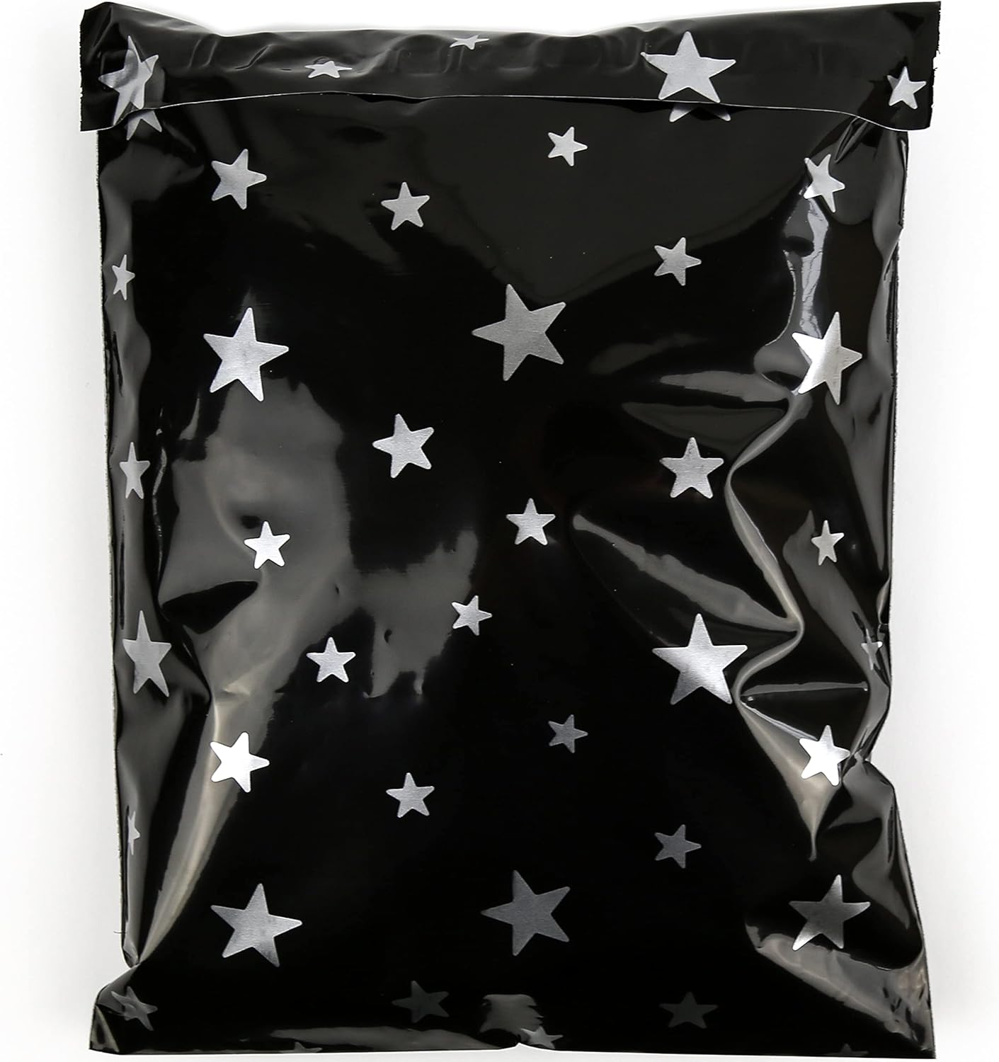 Inspired Mailers - Poly Mailers 10x13-100 Pack - Silver Stars Deluxe - Large Mailing Envelopes - Shipping Envelopes - Shipping Bags for Small Business - Packing Envelopes