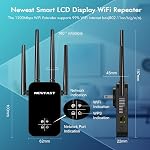 NEWFAST WiFi Extender Signal Booster,1200Mbps WiFi Extender up to 12880 sq.ft Coverage,Dual-Band Signal Booster for Home,Wireless Repeater Support Multiple Devices,4K Streaming,1-Tap Setup
