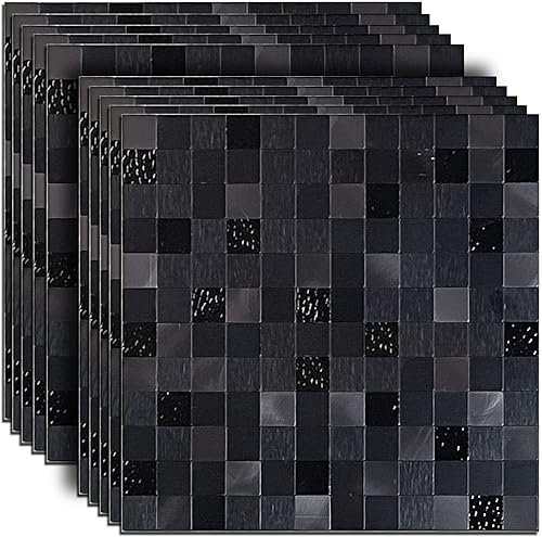 YMMXGE Panel adhesivo de pared 3D autoadhesivo para cocina mosaico de aluminio de metal 1181 x 1181 x 015 pulgadas 96 pies cuadrados 10 cobre