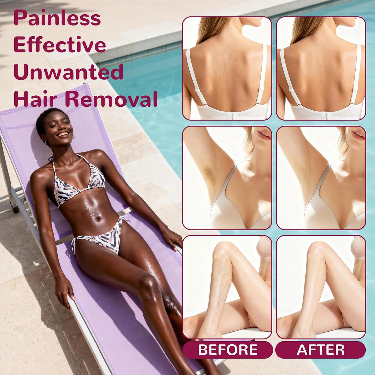 Crystal Hair Eraser for Women and Men (Pink)