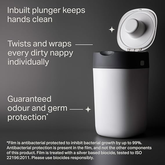 Tommee Tippee Twist & Click Nappy Bin Odour & Germ Protection Pink