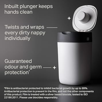 Tommee Tippee Twist & Click Nappy Bin Odour & Germ Protection Pink