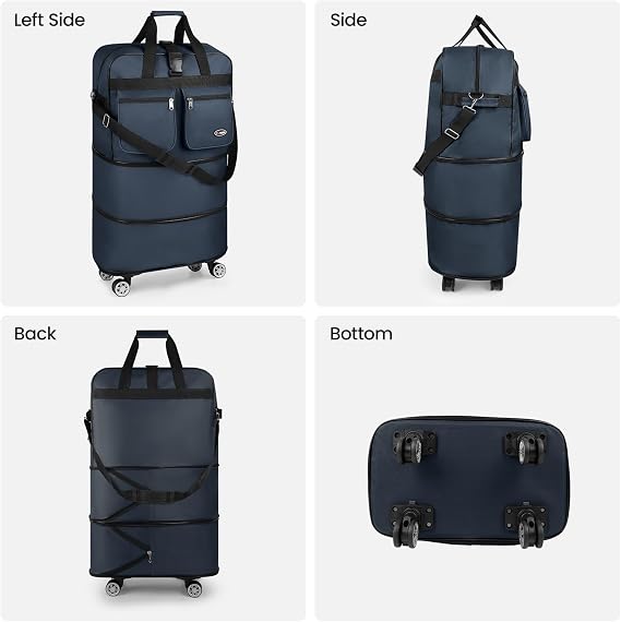 30'' Expandable Rolling Duffle Bag w/Wheels,Foldable