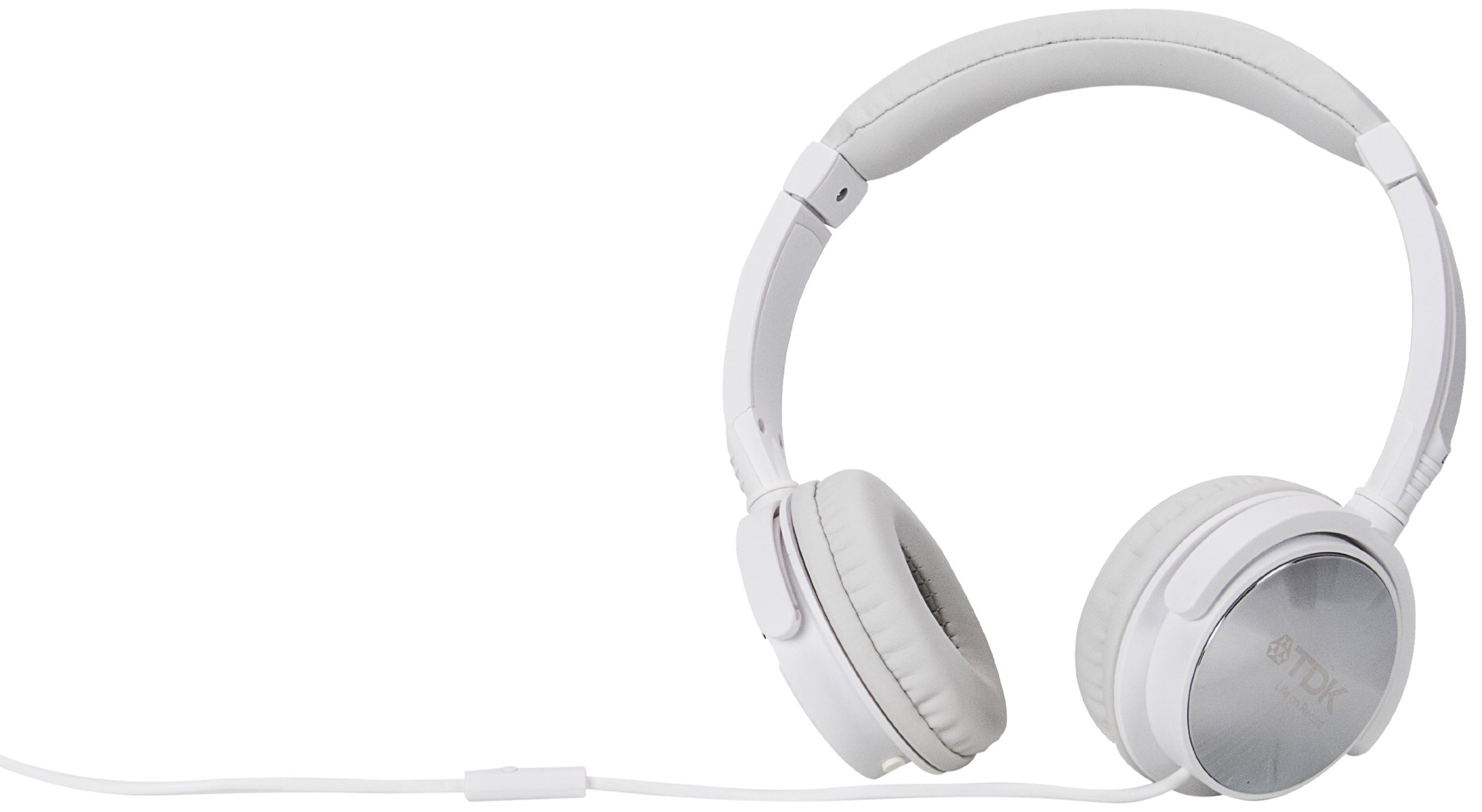 TDK ST170 Stereo Over-Ear Headphones with In-Line Microphone - White