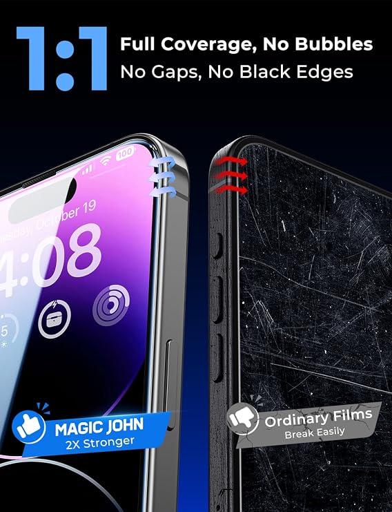 MAGIC JOHN 2 Pack for iPhone 14 Pro Max Screen Protector