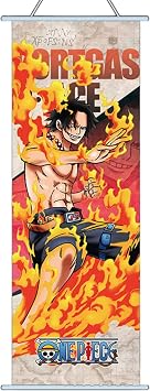 One Strawhat Crew Piece Anime Wall Scroll Banner Poster portgas Japanese Manga Fabric Banner, Decorative Wall Art 27.5 L x 9.8 W Ortgas