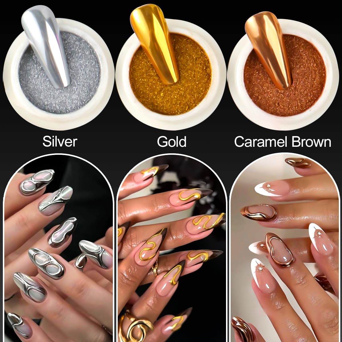 36 Jars Chrome Nail Powder Kit, Metallic Mirror Chrome Powder Pigment for Gel Nails, Holographic Mirror Glitter Rub Dust Set for Nail Art Decoration Home DIY Salon Use