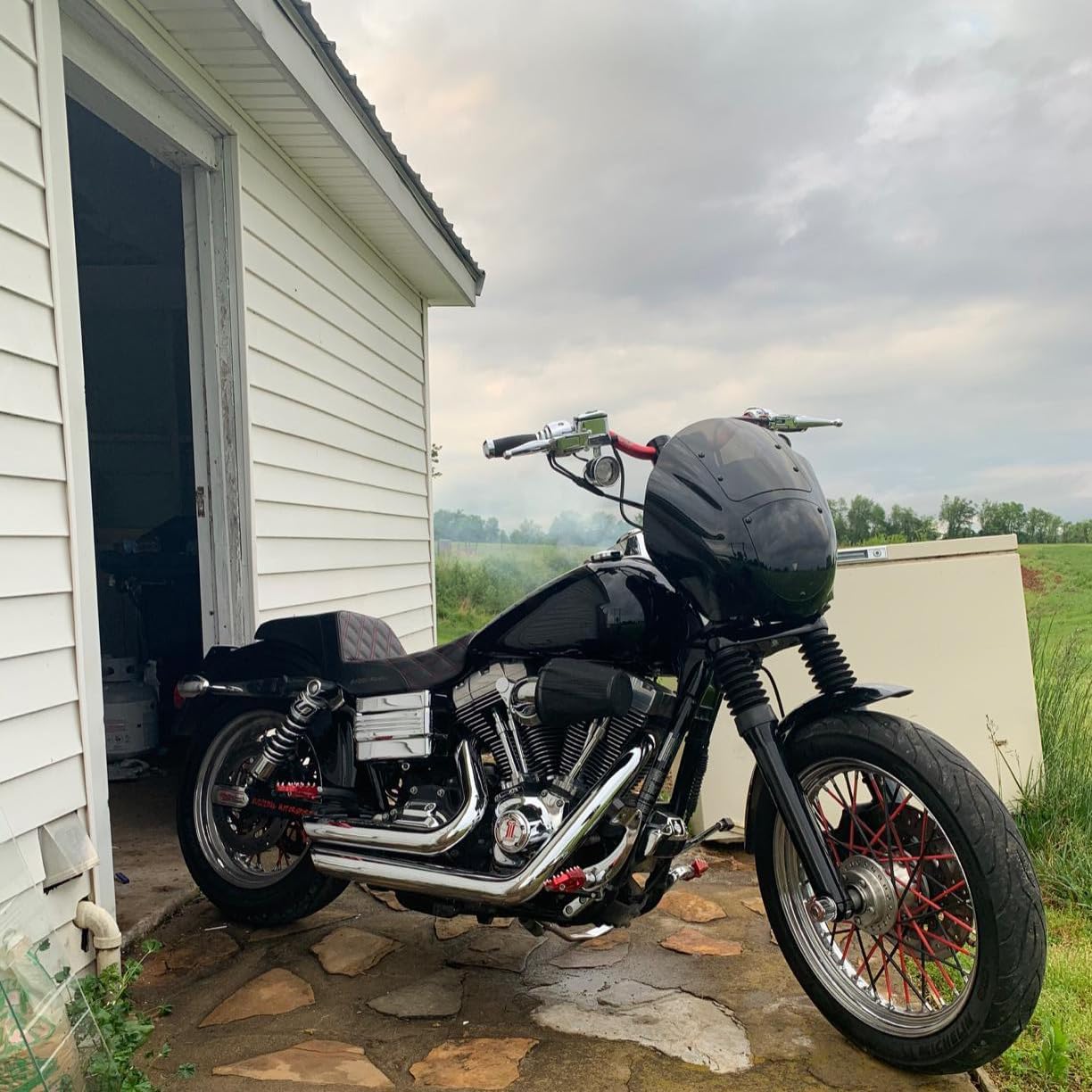 XFMT Vivid Black Detachable Quarter Fairing Clear Windshield Kit For Harley Sportster XL 883 1200 Models 1988-2016(Requires the installation of Docking Hardware Kit P/N 58164-96A.)