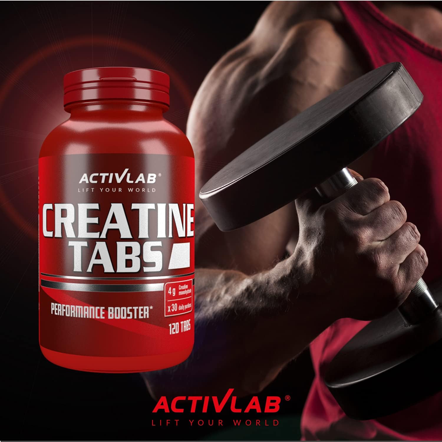 Activlab Creatine Tabs 120 Tablets, Pomegranate Flavor, 4000mg Monohydrate, Advanced Formula for Muscle Building Bodybuilding - Image 5