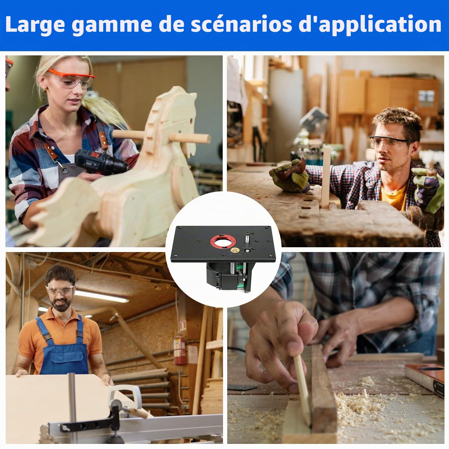 Kit Elévateur pour Défonceuse, Table de Défonceuse inversée en Alliage D'aluminium, Table de Fraisage pour Travail du Bois, Traitement du Plastique, le Modélisme