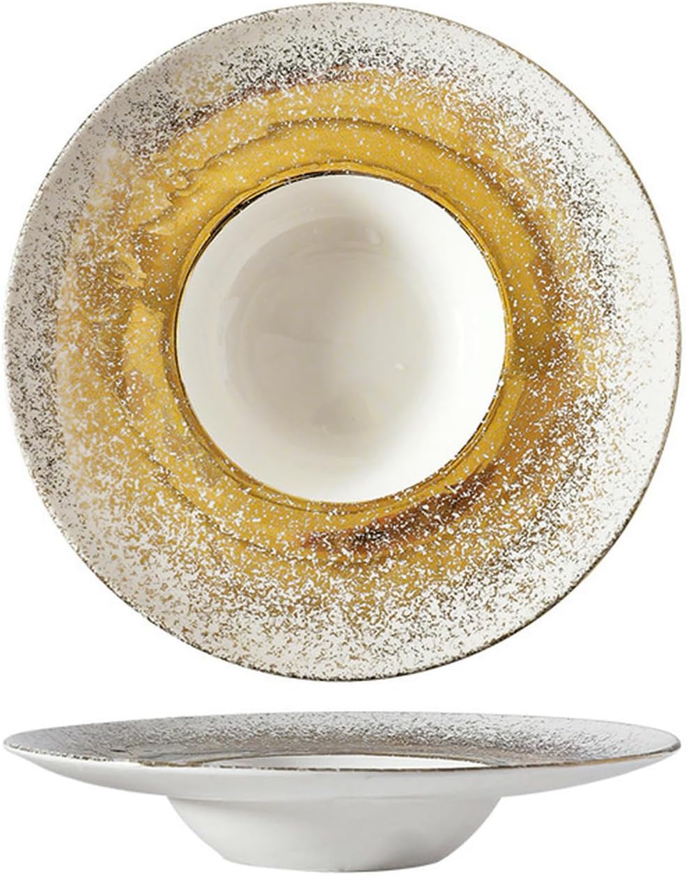 Nordic household simple gradient spray ceramic western food pasta dish -11 inch silver