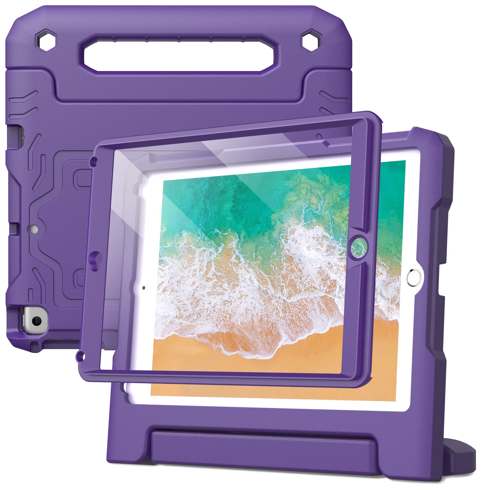 Coque iPad 9.7 Pouces Enfant Protection Écran Violette Support - 8
